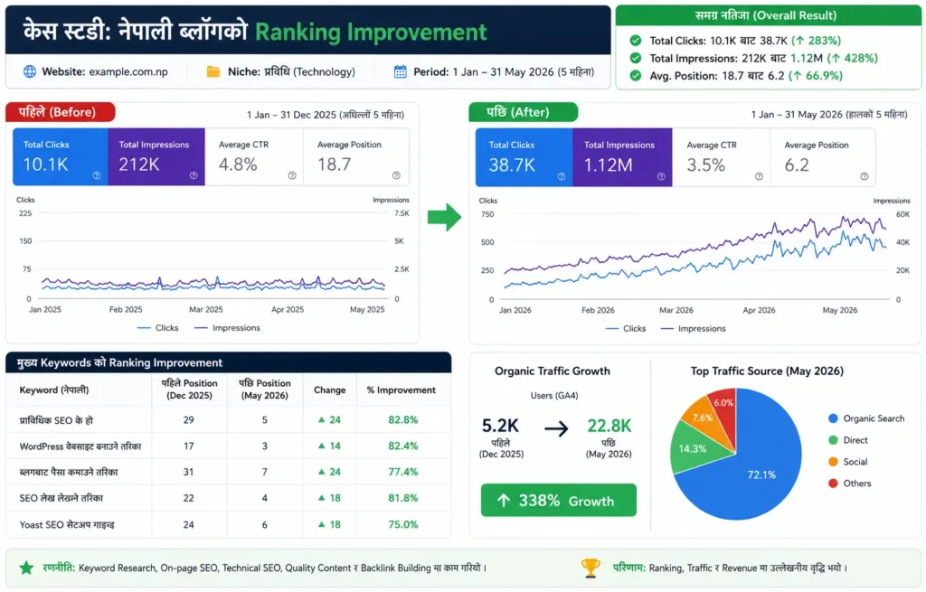Nepali blog ranking improvement case study screenshot
