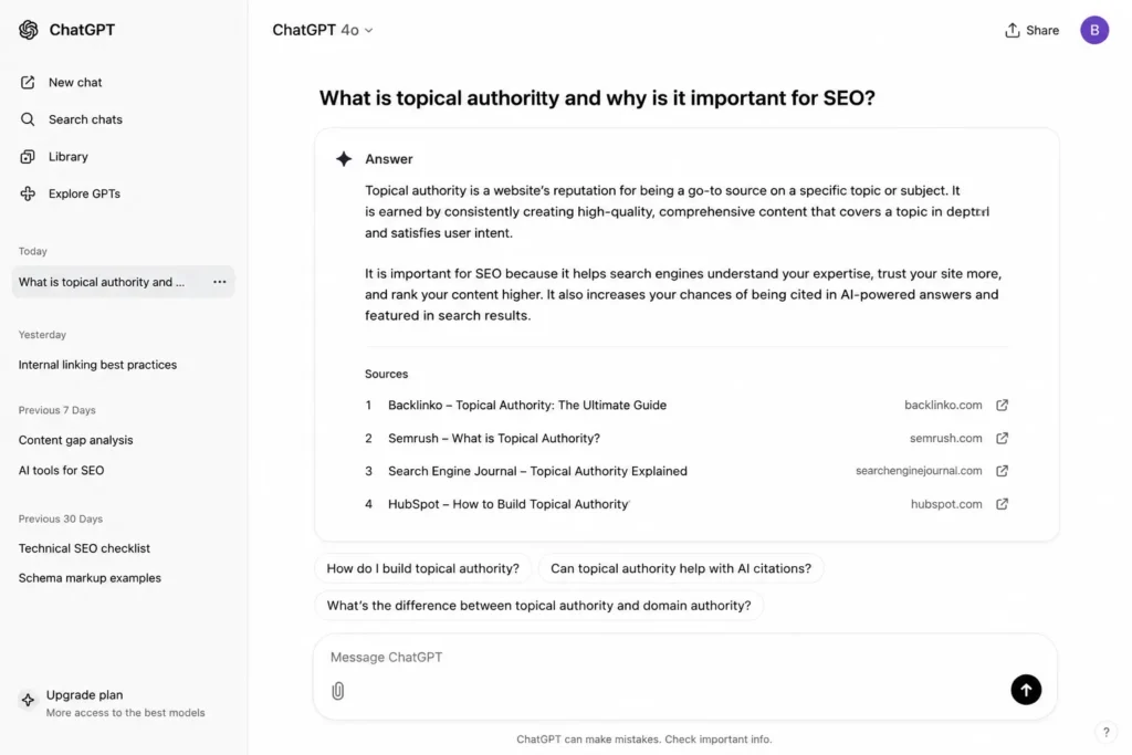 Example of an answer capsule placed below a question-based H2 heading for ChatGPT citation